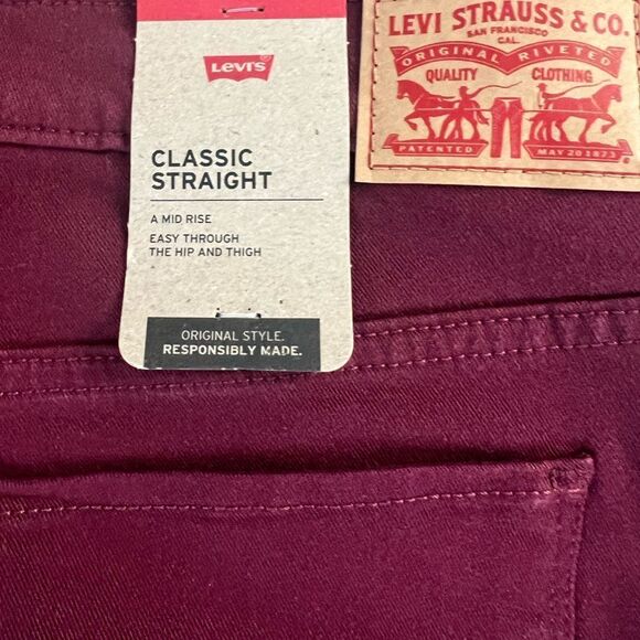 Levi's Plus Classic Straight Jeans Windsor Wine- Size 16W - Picture 11 of 13